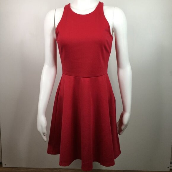 Olsenboye Simple Red Dress - Picture 2 of 8
